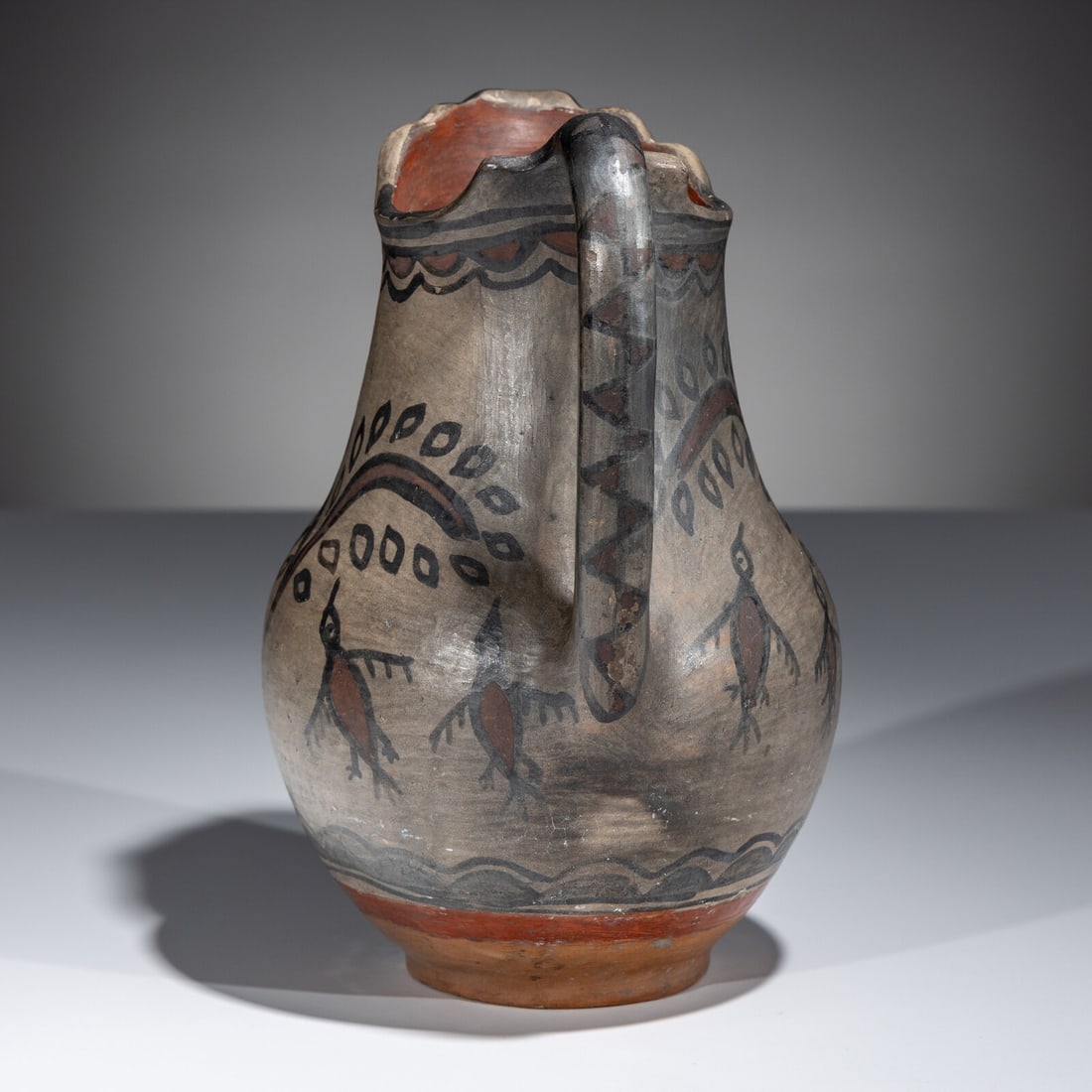 San Ildefonso Figural Polychrome Pottery Pitcher - 4