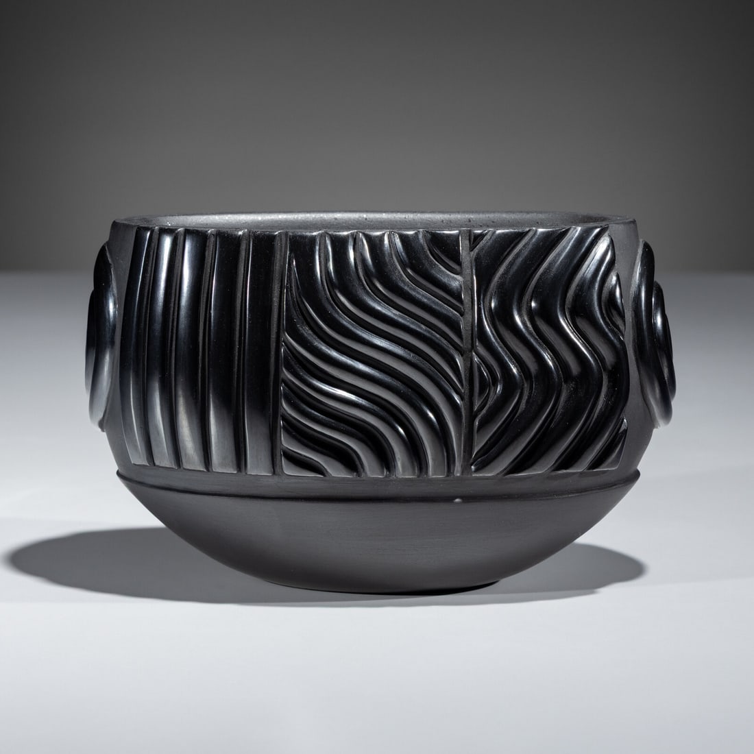 Chris Youngblood (Santa Clara, b. 1989) Carved Blackware Jar, with Micaceous Interior, 2019 (1 of 5)