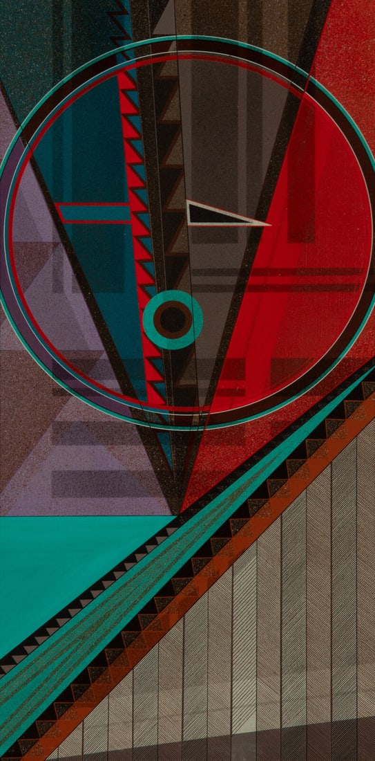 Helen Hardin, Tsa-Sah-Wee-Eh (Santa Clara, 1943-1984) untitled, abstract kachina (1 of 3)