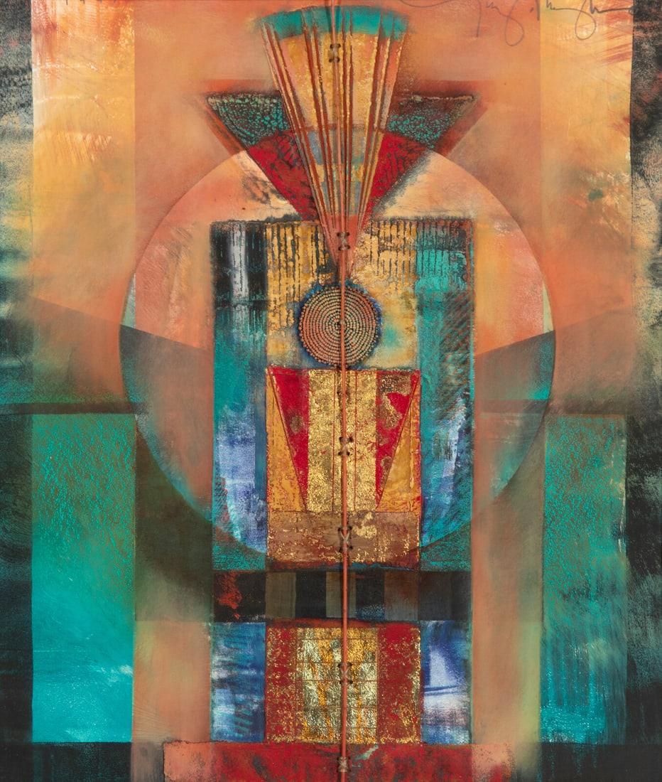 Tony Abeyta (Diné, b. 1965) untitled: Tony Abeyta (Diné, b. 1965) untitled mixed media signed upper right (sight) 23 x 20 inches; (framed) 32 x 29 inches This lot is located in Chicago.