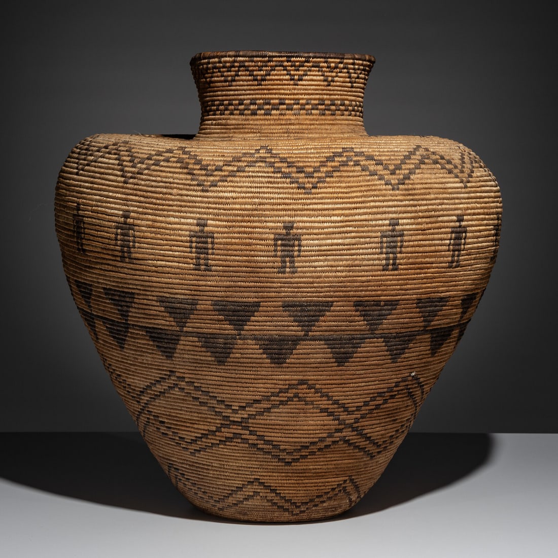 Western Apache Basketry Olla, with Human Figures - 3
