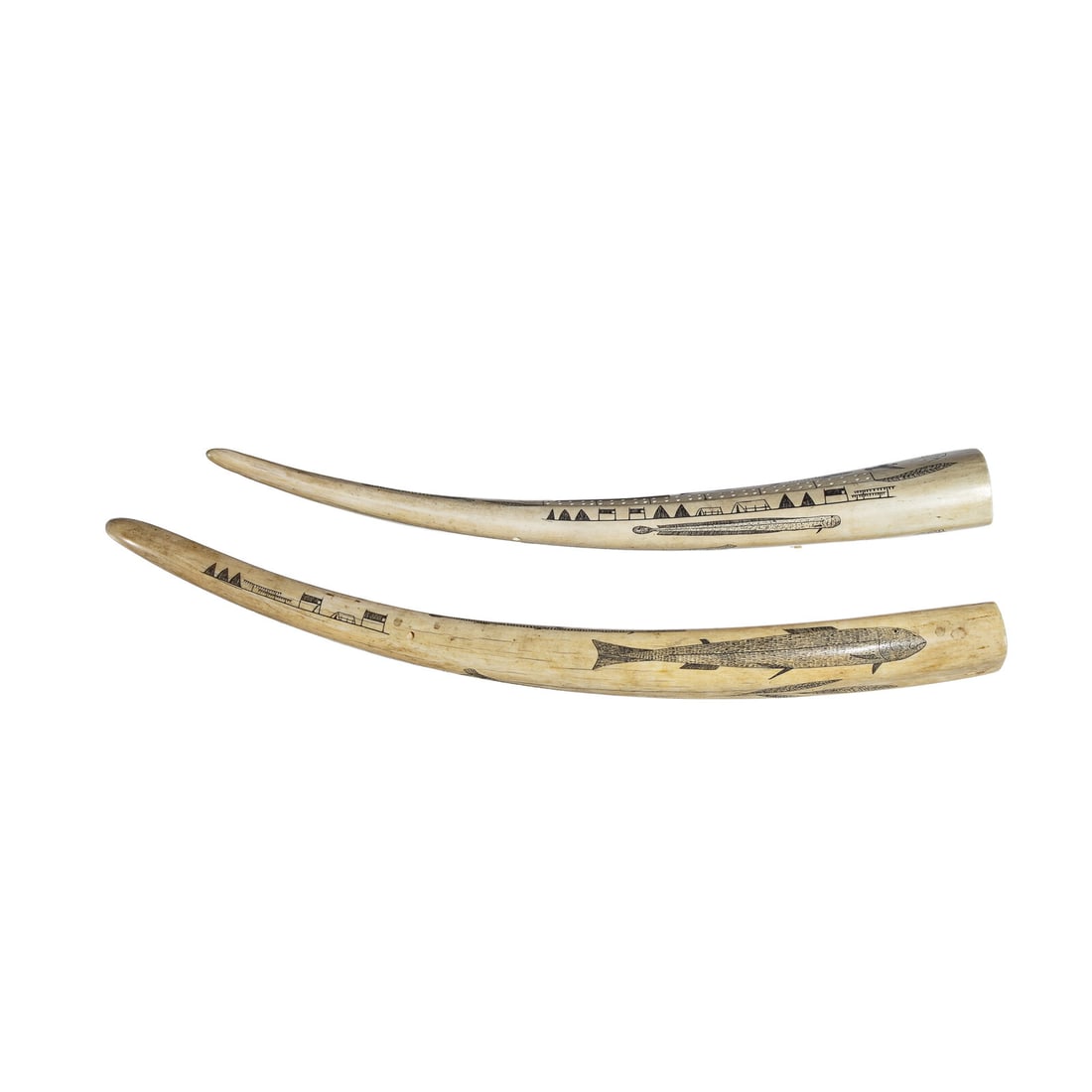 Alaskan Native Scrimshawed Cribbage Boards - 7