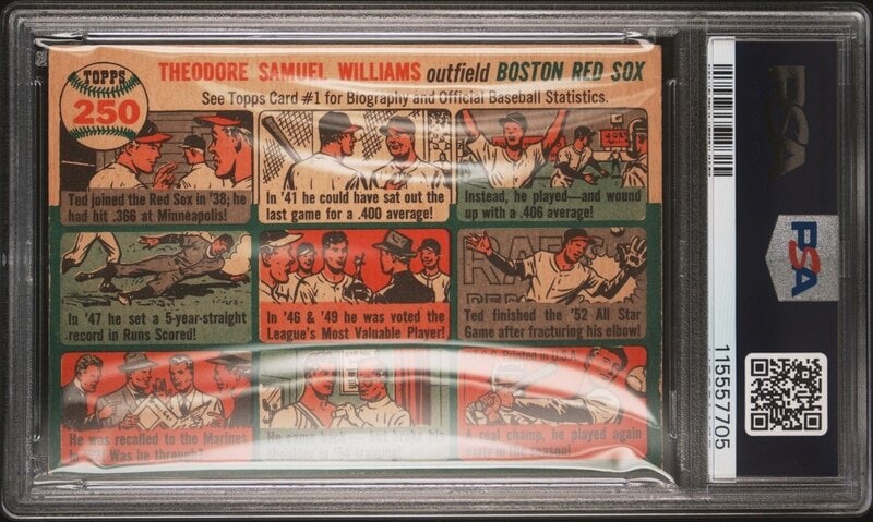 A 1954 Topps Ted Williams Baseball Card No. 250 (PSA 4 VG-EX) from The Collection of David Eisenhowe - 2