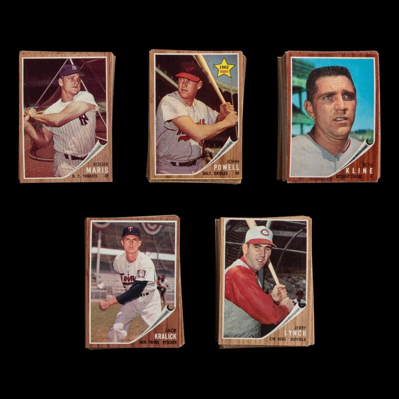 A Near Set of 1962 Topps Baseball Cards With Variations (536/598) from The Collection of David Eisen: Freeman’s is proud to offer selected highlights from the personal baseball card collection of David Eisenhower—historian, author, and Director of the Institute for Public Service at