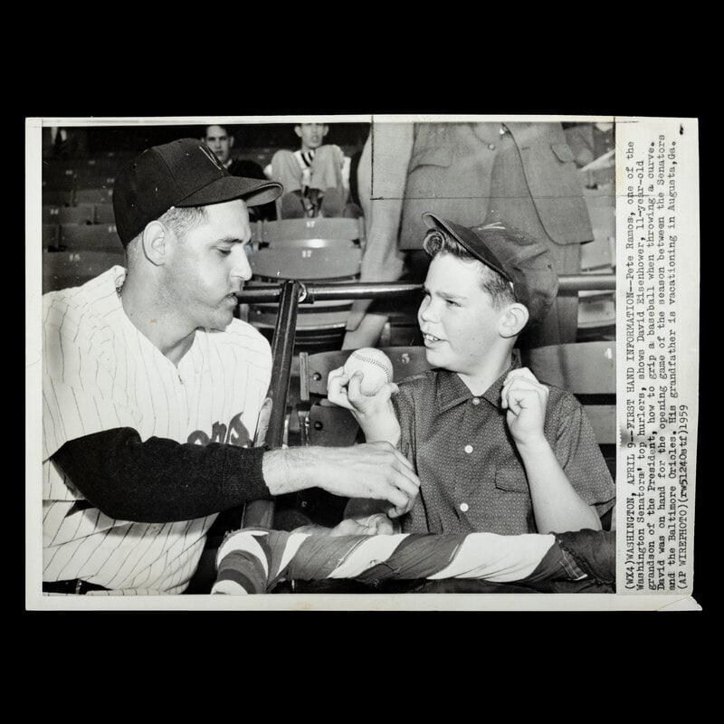 An Original April 9, 1959 Associated Press Wire Photo Featuring Washington Senators Pitcher Pete Ram: BASEBALL CARDS — A PORTRAIT OF AMERICAN HISTORY By David Eisenhower The first major league baseball game I attended was at Griffith Stadium, Washington DC, on April 9, 1959. It