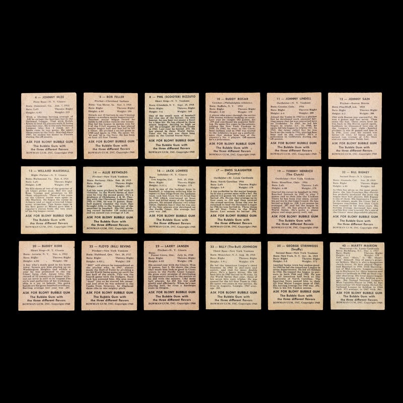 A Collection of 1948 Bowman Baseball Cards Including Multiple Hall of Fame Rookie Cards - 2