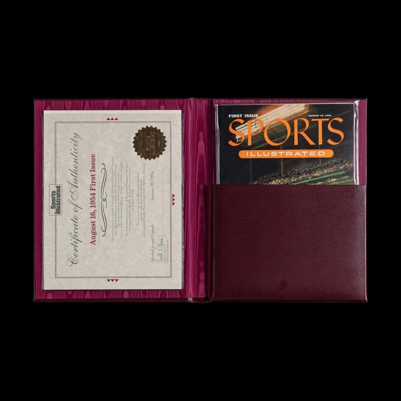A 1954 Sports Illustrated First Issue with Topps Baseball Card Insert with Presentation Folio - 2