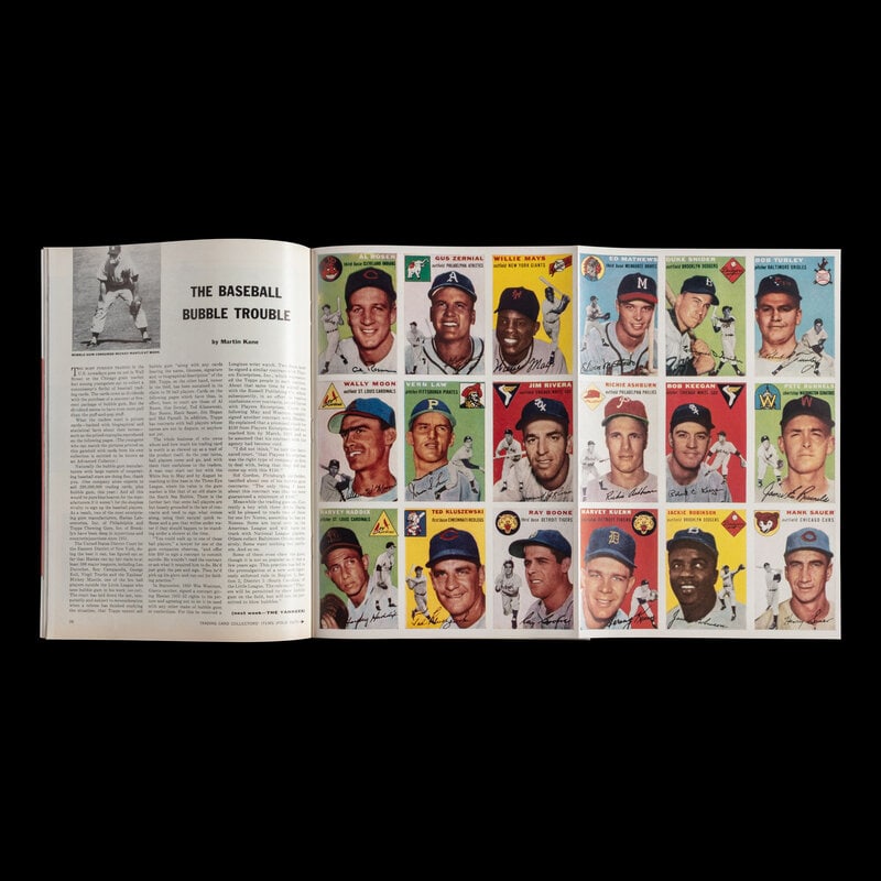 A 1954 Sports Illustrated First Issue with Topps Baseball Card Insert with Presentation Folio - 4