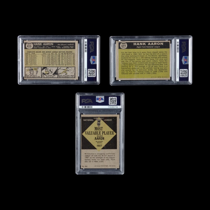 A Collection of PSA Graded 1961 Topps Hank Aaron Baseball Cards - 2