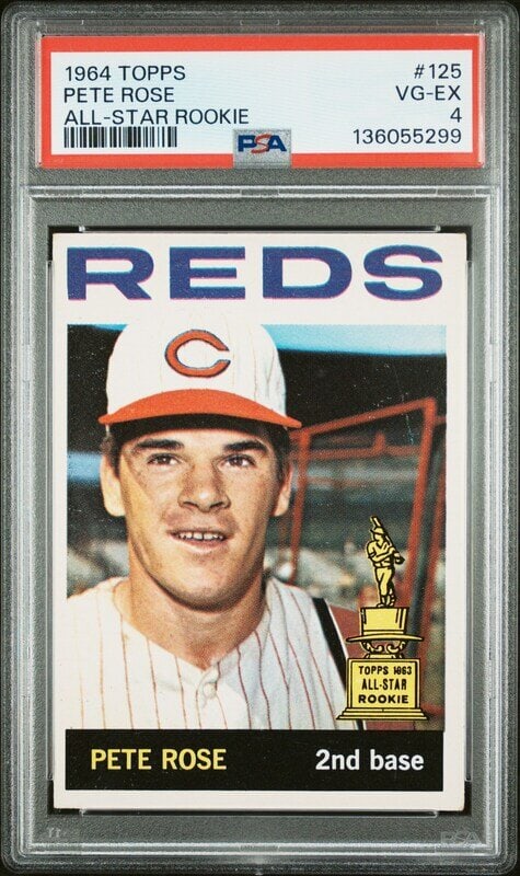 A 1964 Topps Pete Rose Baseball Card No. 125 (PSA 4 VG-EX) - 2