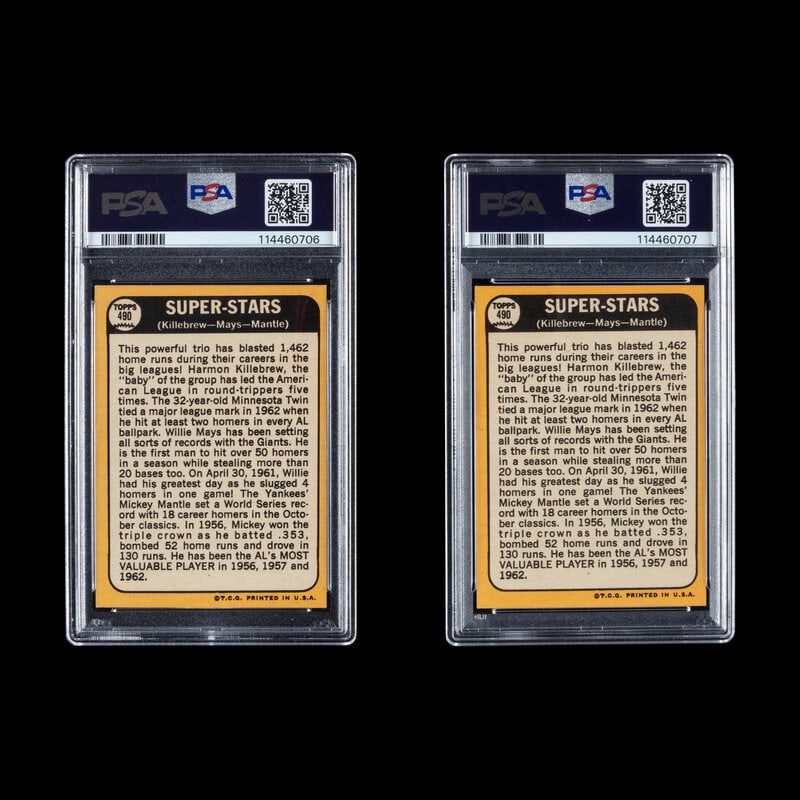 A Collection of PSA Graded 1968 Topps Super Stars Baseball Cards No. 490 - 2