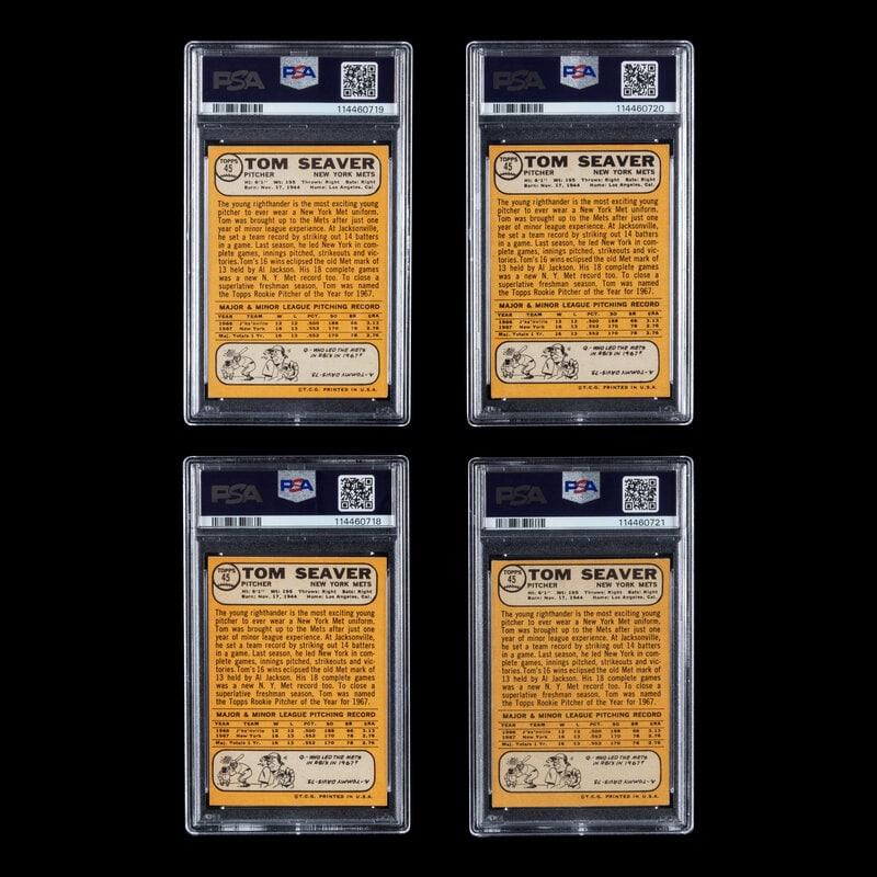 A Collection of PSA Graded 1968 Topps Tom Seaver Baseball Cards No. 45 - 2