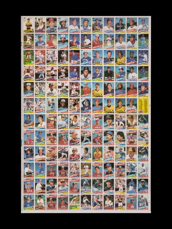 A Complete Set of 1985 Topps Baseball Cards in Six Uncut Sheets Featuring Mark McGwire, Roger Clemen - 2