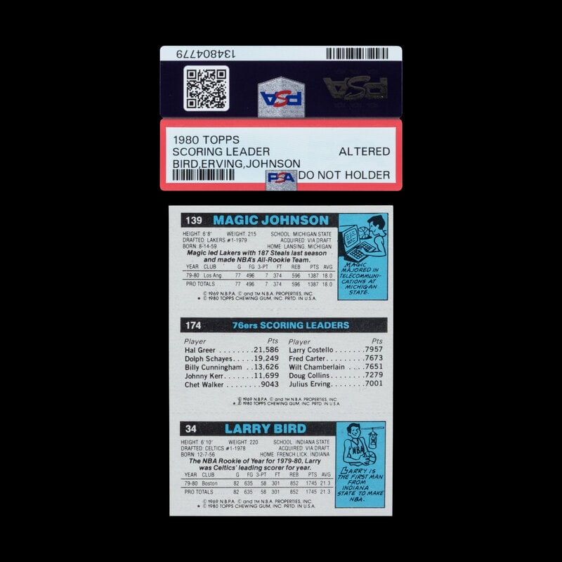 A 1980 Topps Larry Bird Magic Johnson Rookie Basketball Card - 2