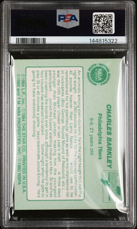 A 1985 Star Charles Barkley Gatorade Slam Dunk Basketball Card (PSA 8 NM-MT) - 2