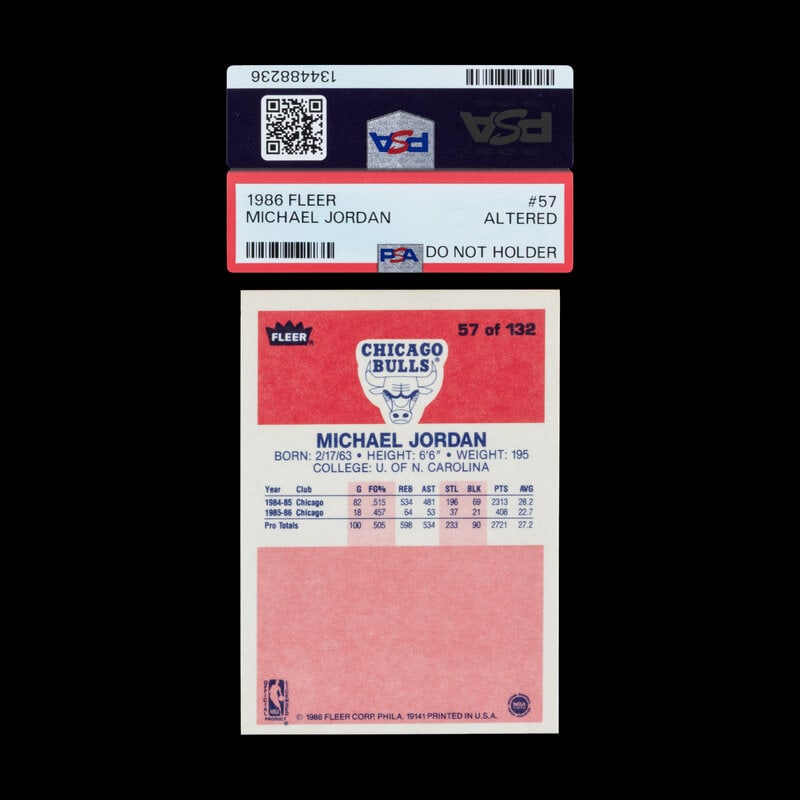 A 1986 Fleer Michael Jordan Rookie Card No. 57 (PSA Altered) - 2
