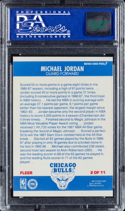 A 1987 Fleer Michael Jordan Sticker No. 2 (PSA 8 NM-MT) - 2