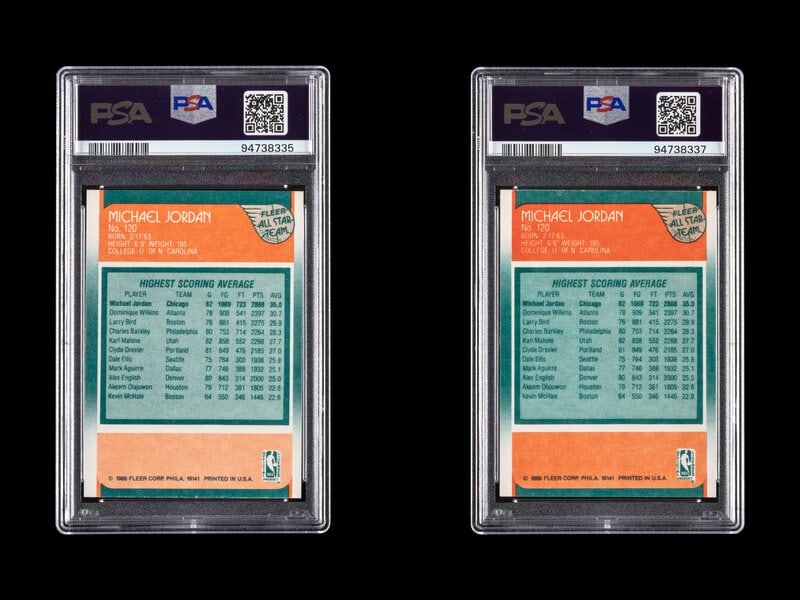 A Collection of PSA Graded 1988 Fleer Michael Jordan All Star Basketball Cards No. 120 (PSA 8 NM-MT) - 2