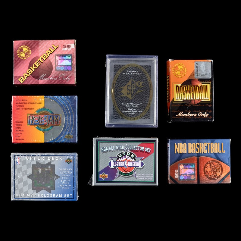 A Collection of 1990s Basketball Card Sets Featuring Michael Jordan: A Collection of 1990s Basketball Card Sets Featuring Michael Jordan Comprising 1993 Upper Deck Holojam; 1993 Upper Deck MVP Hologram; 1993 Upper Deck All Star Weekend; 1995 Topps Stadium Club Members