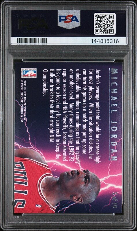 A 1993 Ultra Scoring Kings Michael Jordan Basketball Card No. 5 (PSA 8 NM-MT) - 2