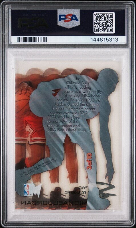 A 1995 Fleer Metal Michael Jordan Slick Silver Basketball Card No. 3 (PSA 8 NM-MT) - 2