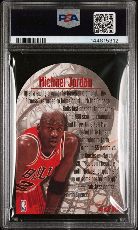 A 1995 Fleer Metal Michael Jordan Maximum Metal Basketball Card No. 4 (PSA 8 NM-MT) - 2