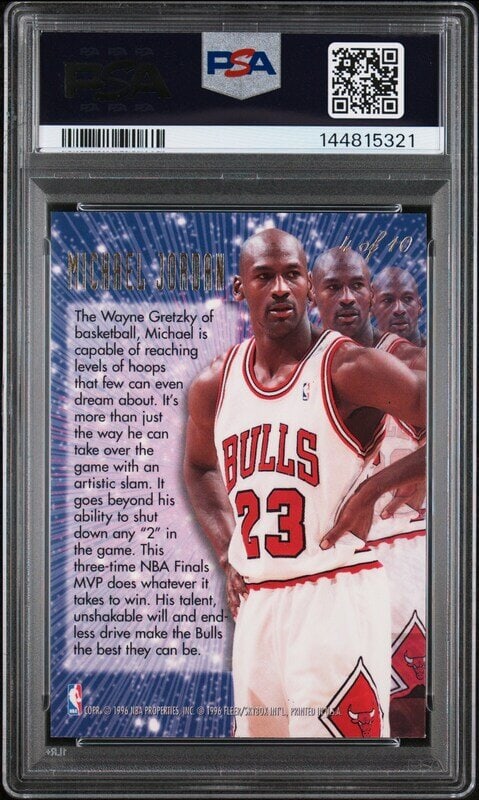 A 1995 Flair Michael Jordan New Heights Basketball Card No. 4 (PSA 9 MINT) - 2