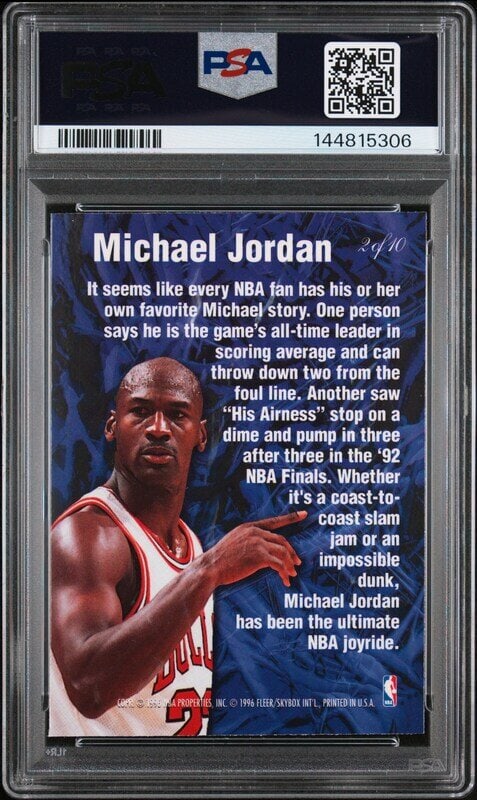 A 1995-96 Flair Michael Jordan Anticipation Basketball Card No. 2 (PSA 8 NM-MT) - 2