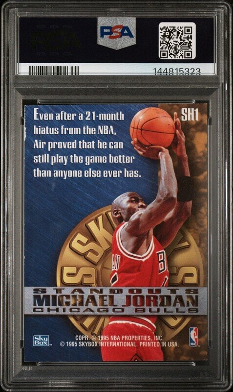 A 1995 Skybox Premium Michael Jordan Standouts Hobby Basketball Card No. SH1 (PSA 7 NM) - 2