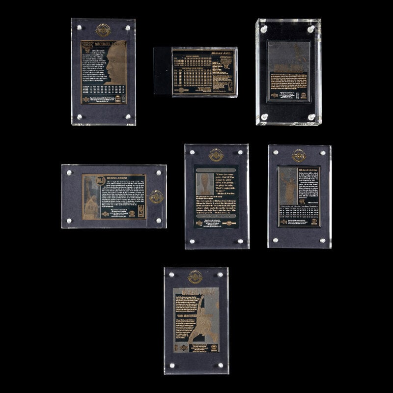 A Collection of Upper Deck Michael Jordan 24K Gold Cards (7 Total) - 2