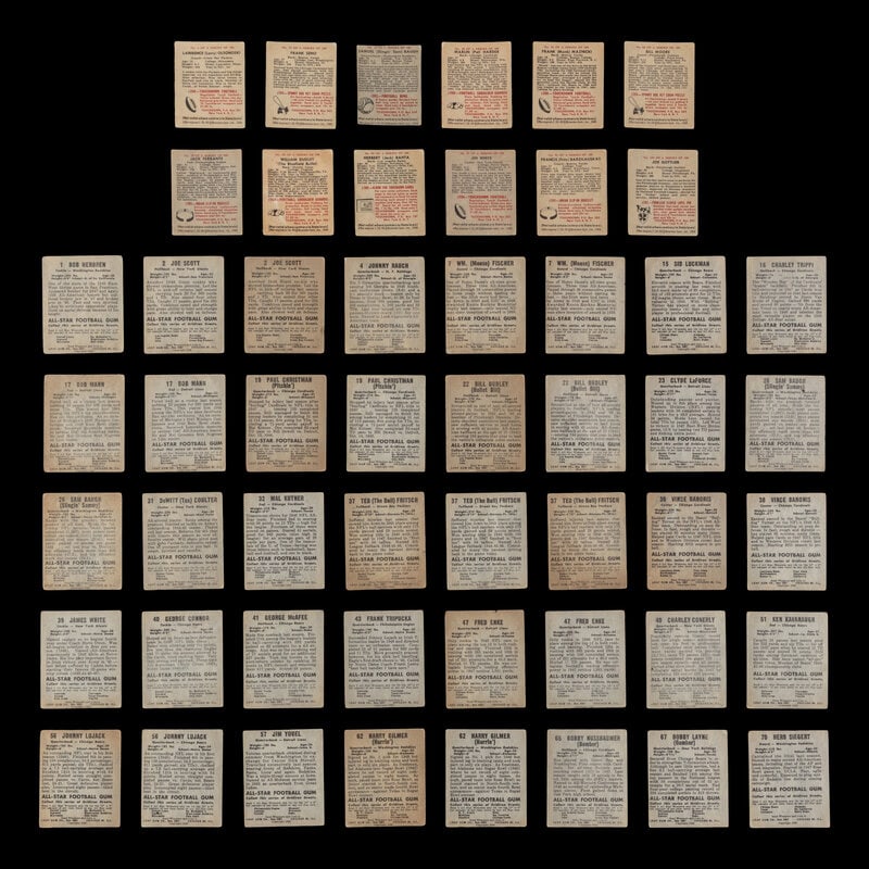 A Collection of 1948 and 1949 Leaf Football Cards Including Multiple Hall of Famers (66) - 2