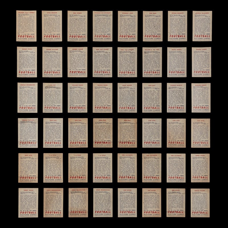 A Collection of 1951 Bowman Football Cards Including Multiple Hall of Famers and Rookies (136) - 2