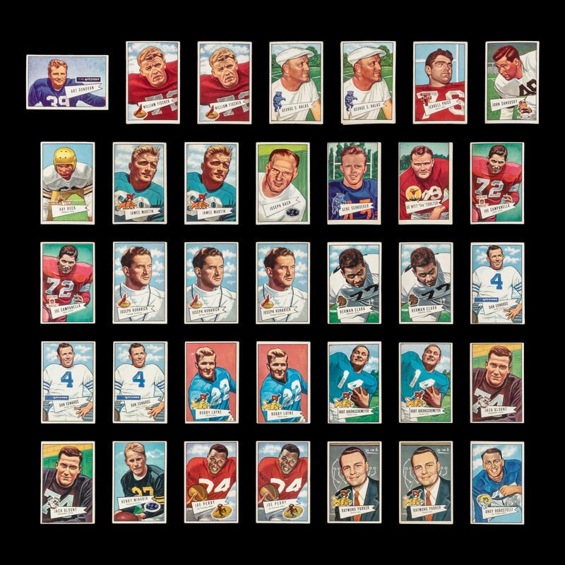 A Collection of 1952 Bowman Large and Small Football Cards Including Multiple Hall of Famers (145) - 3