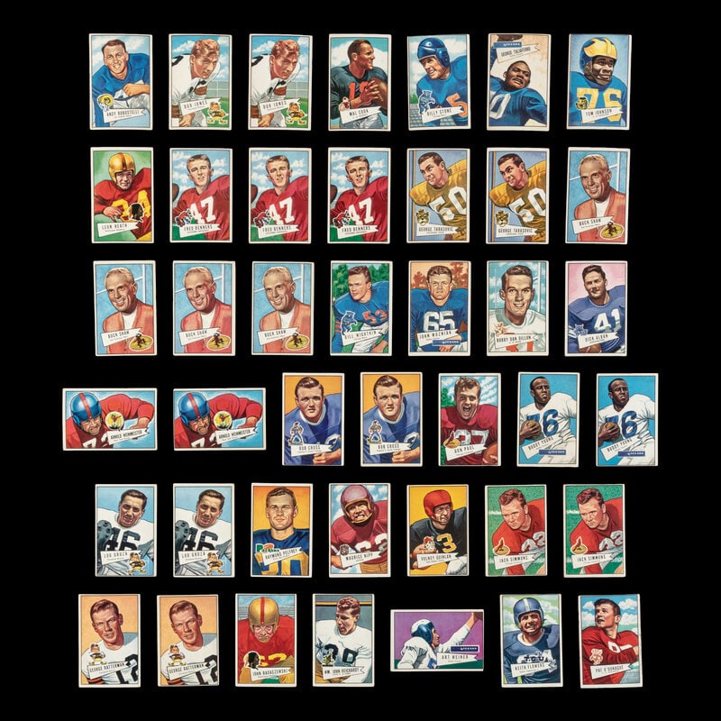 A Collection of 1952 Bowman Large and Small Football Cards Including Multiple Hall of Famers (145) - 5