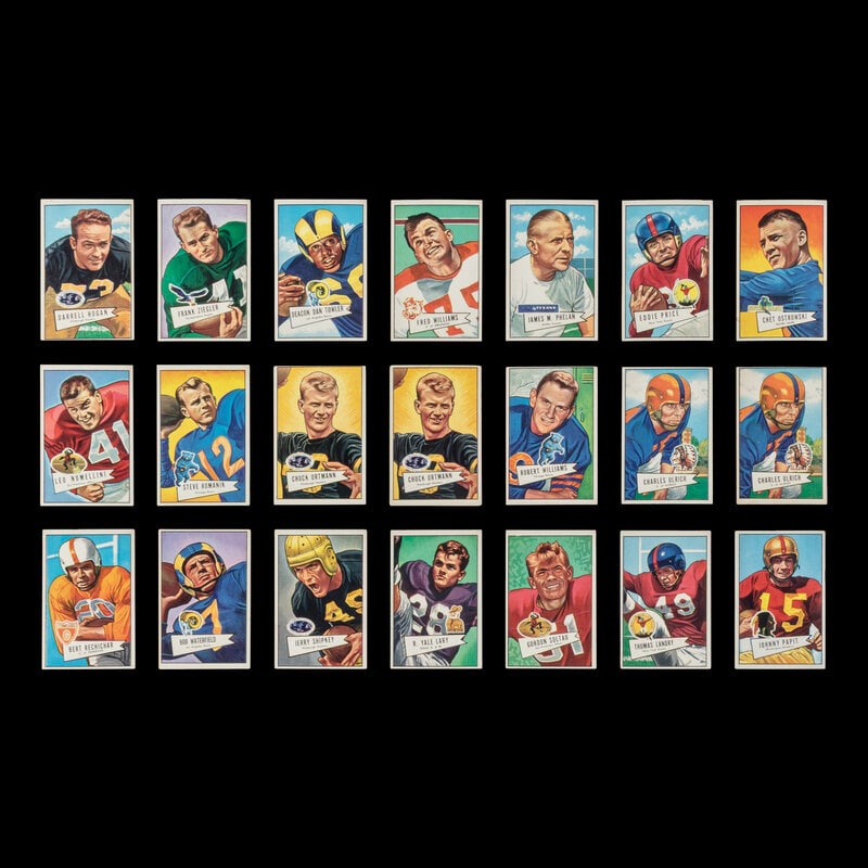 A Collection of 1952 Bowman Large and Small Football Cards Including Multiple Hall of Famers (145) - 7