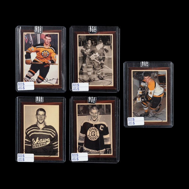 A Collection of Five 1995 Parkhurst Bobby Orr Signed Autograph Hockey Cards: A Collection of Five 1995 Parkhurst Bobby Orr Signed Autograph Hockey Cards This lot is located in Chicago. 