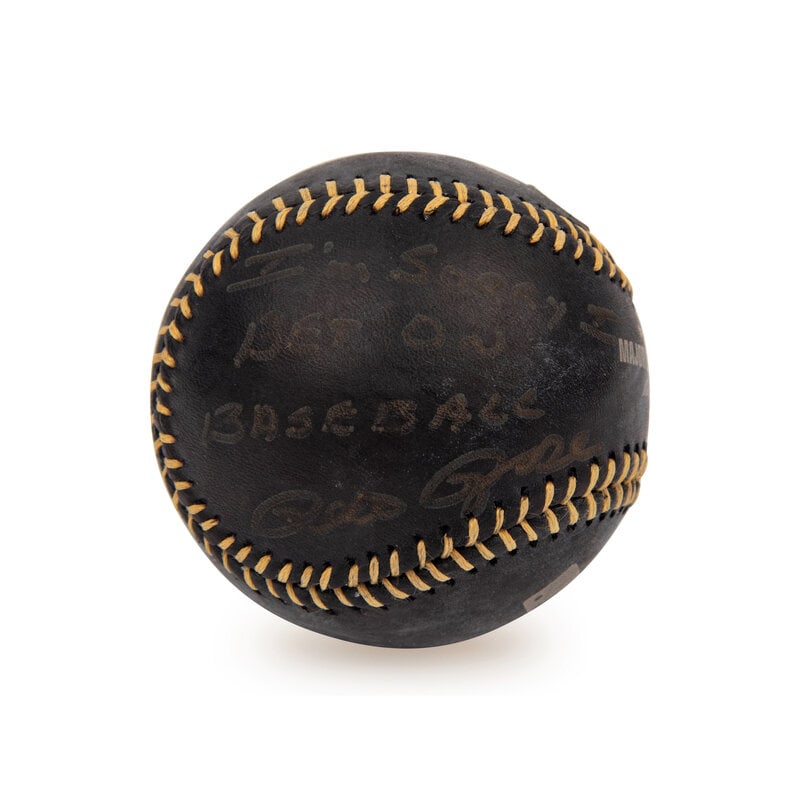 A Pete Rose Signed Autograph Black Baseball Inscribed "I'm Sorry I Bet On Baseball" (PSA): A Pete Rose Signed Autograph Black Baseball Inscribed "I'm Sorry I Bet On Baseball" (PSA) 