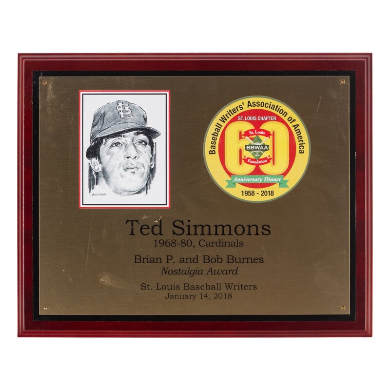 A Large Archive of Awards and Autographs from The Personal Collection of Ted Simmons - 12