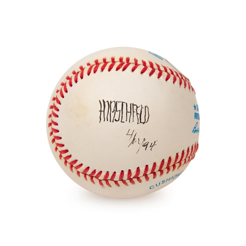 An Al Hirschfeld Signed Autograph Baseball (Beckett Authentication Services): An Al Hirschfeld Signed Autograph Baseball (Beckett Authentication Services) 