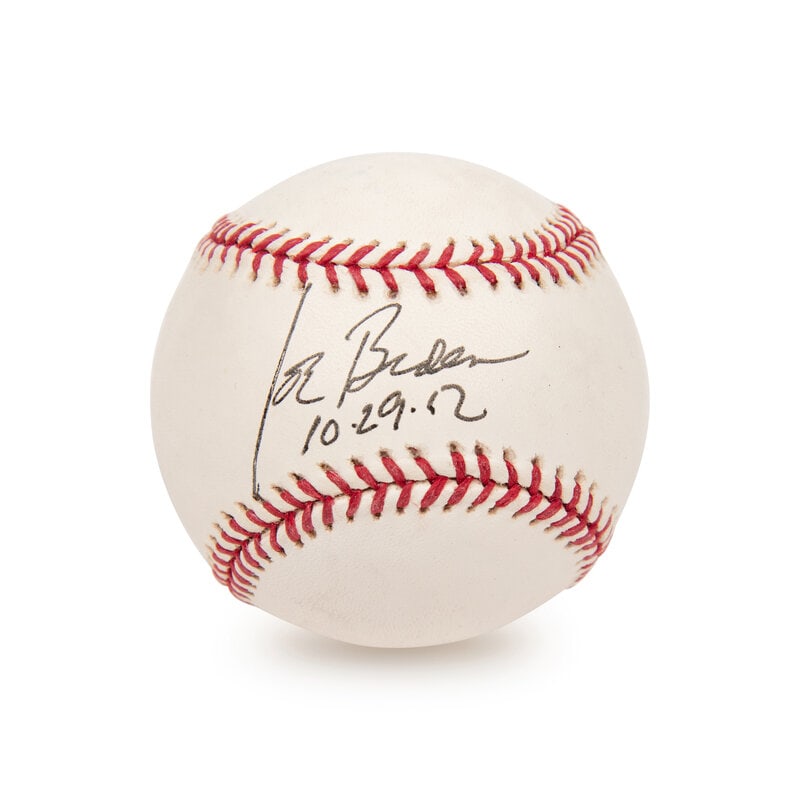 A President Joe Biden Single Signed Autograph Baseball (Beckett Authentication Services): A President Joe Biden Single Signed Autograph Baseball (Beckett Authentication Services) This lot is located in Chicago. 