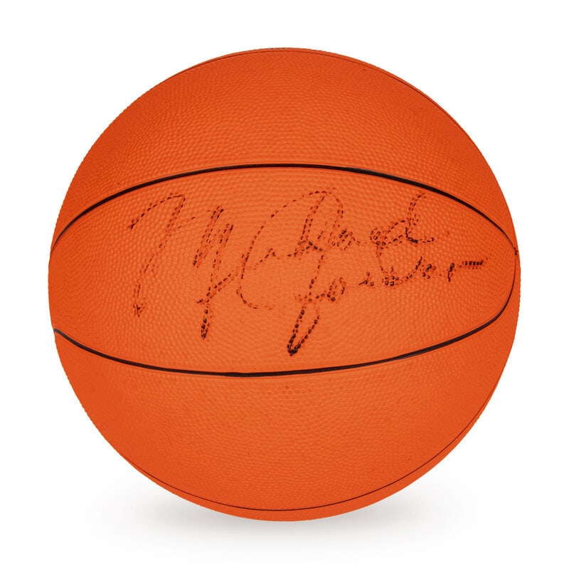 A Michael Jordan Vintage Singed Signed Autograph Basketball (Beckett Authentication Services, Moss F: A Michael Jordan Vintage Singed Signed Autograph Basketball (Beckett Authentication Services, Moss Family Letter) Signature Obtained By Renowned Photographer Jean Moss During Commercial Photoshoot Wit