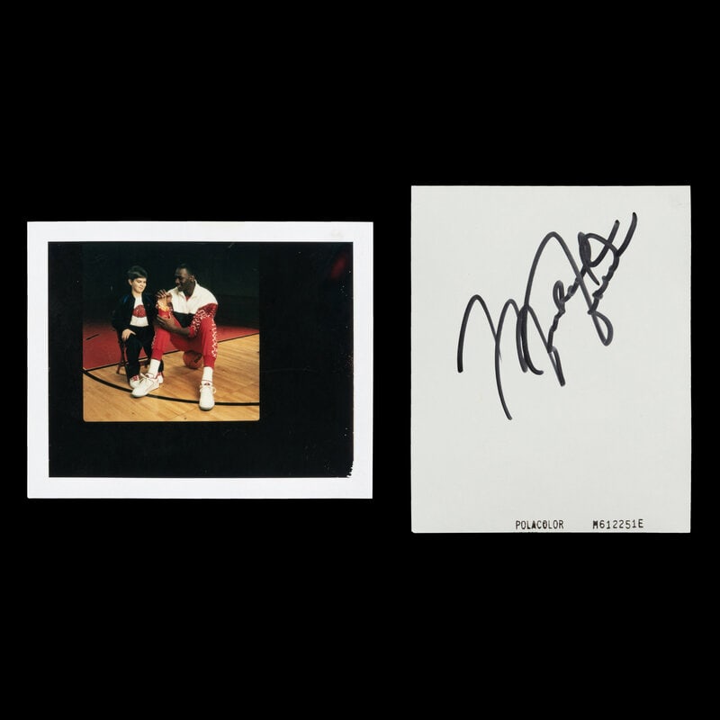 A Michael Jordan Signed Autograph Original Jean Moss Polaroid Proof for McDonalds Acclaimed 1987 Mus: Jean Moss was a highly acclaimed commercial photographer during the 1980s and ’90s, commissioned by leading advertising agencies and major publications to capture portraits of prominent cultural