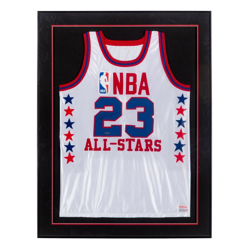 A Michael Jordan Signed Autograph NBA All-Star Jersey (Upper Deck Authenticated Hologram): A Michael Jordan Signed Autograph NBA All-Star Jersey (Upper Deck Authenticated Hologram) Singed "Michael Jordan" in black sharpie across number two on front of jersey. Note: manufacture of jersey is