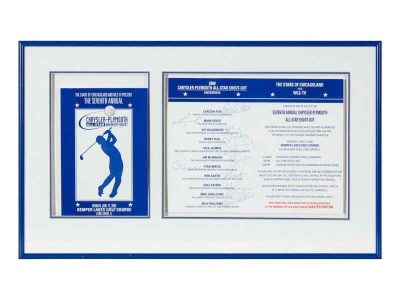 A Collection of Five Framed Chrysler Golf Shootout Signed Autograph Invitations Including Michael Jo - 3