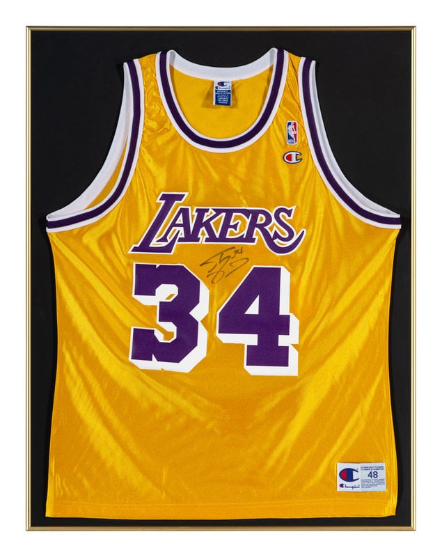 A Shaquille O'Neal Signed Autograph Los Angeles Lakers Jersey  - 2