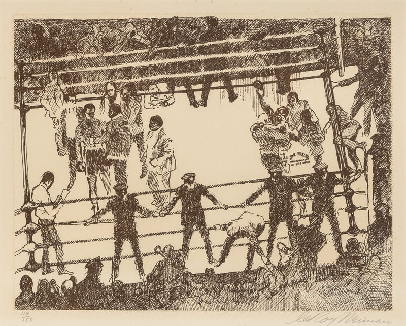 A Leroy Nieman Muhammad Ali vs. Joe Frazier March 8, 1971 Heavyweight Championship Signed Serigraph - 2