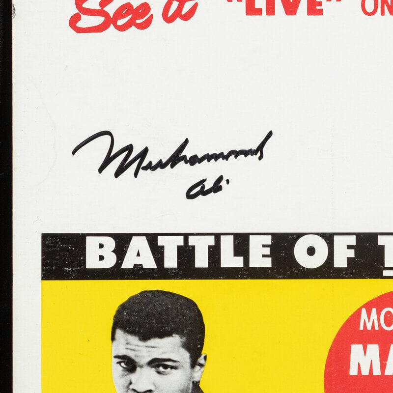 A Muhammad Ali vs Joe Frazier March 8, 1971 Signed Autograph Poster (PSA) - 2