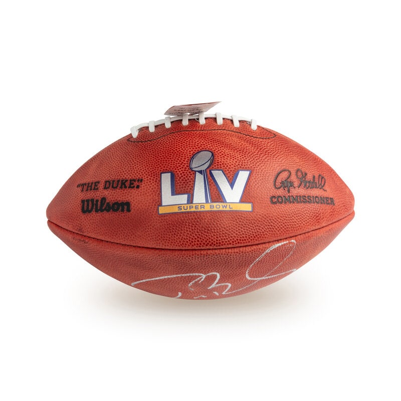 A Tom Brady Signed Autograph Football with Extraordinarily Rare G.O.A.T. Inscription (G.O.A.T Authen - 2
