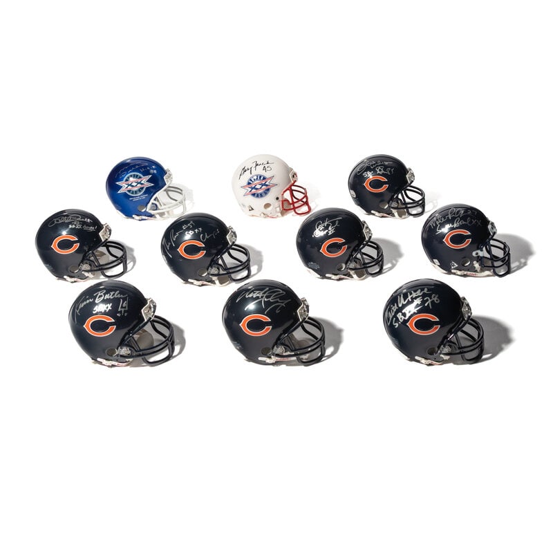 A Collection of Chicago Bears Super XX Signed Autograph Mini Helmets (21) - 3
