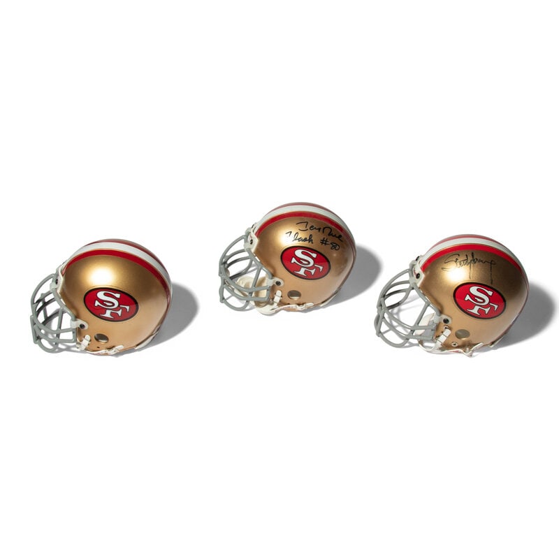 A Collection of San Francisco 49ers Hall of Fame Signed Autograph Mini Helmets - 2